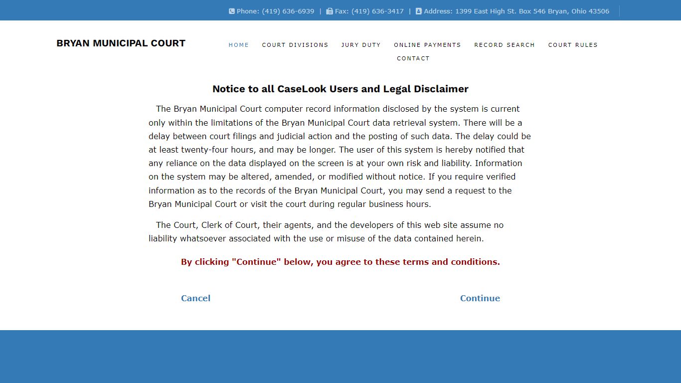 Record Search - Bryan Municipal Court